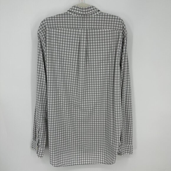 Ralph Lauren Gingham Plaid Button Down Dress Shirt Classic Fit Check Gray White - Picture 2 of 8